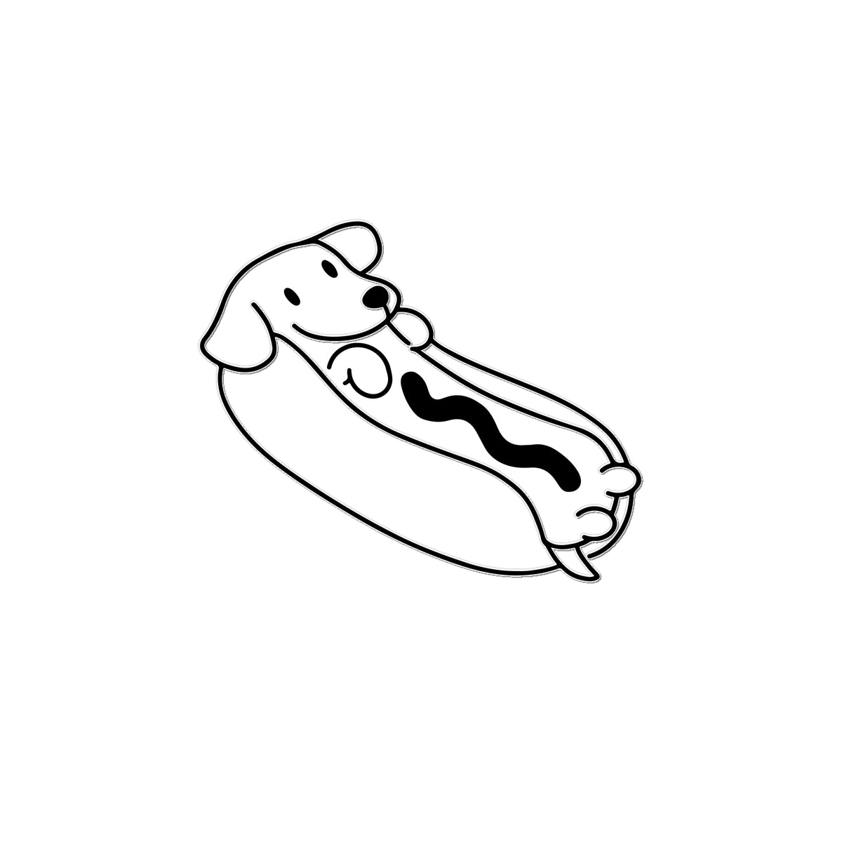 Dog in Hot Dog Temporary Tattoo