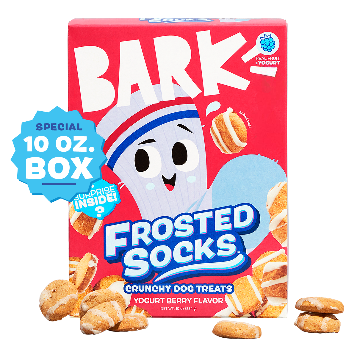 Frosted Socks ™ Crunchy Dog Treats - Yogurt Berry Flavor