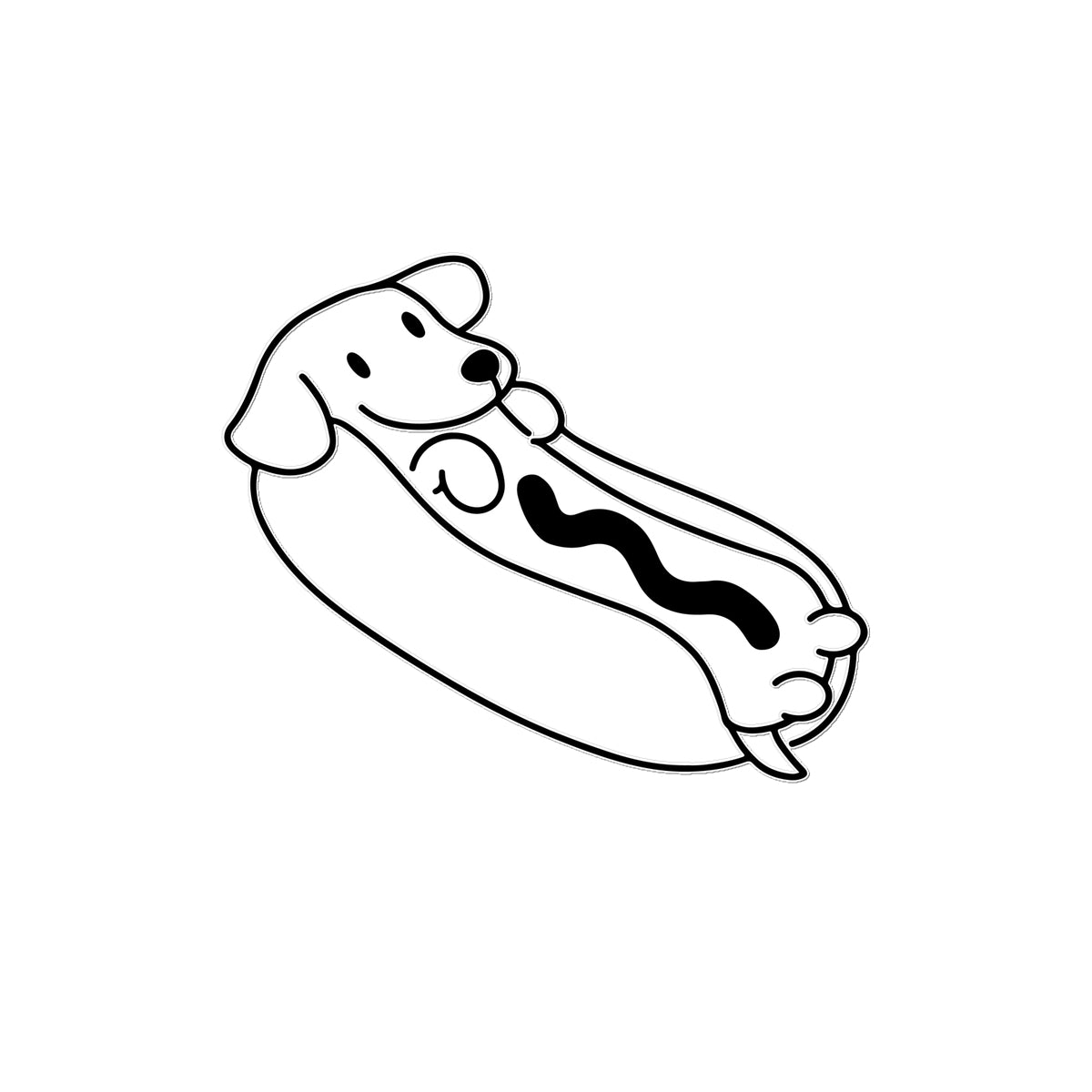 Dog in Hot Dog Temporary Tattoo