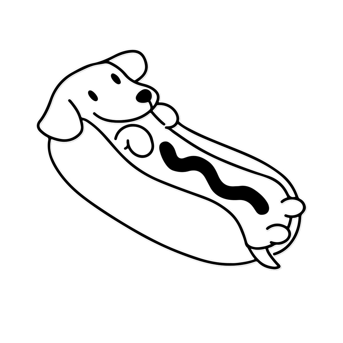Dog in Hot Dog Temporary Tattoo