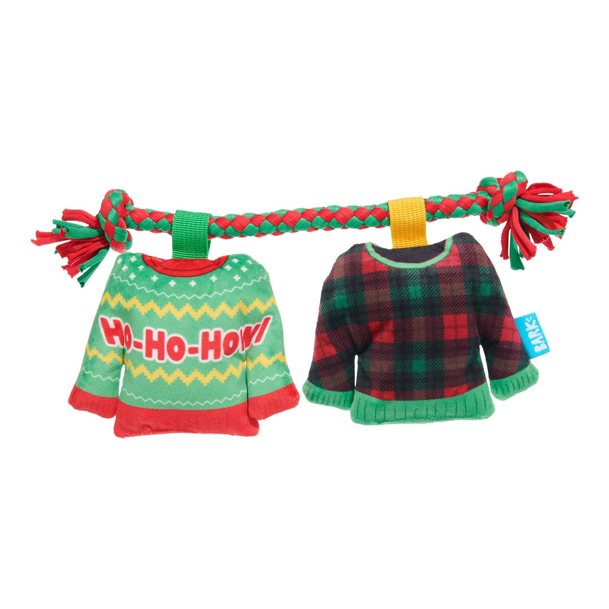 Christmutts Sweater Tug and Rope Plush Dog Toy