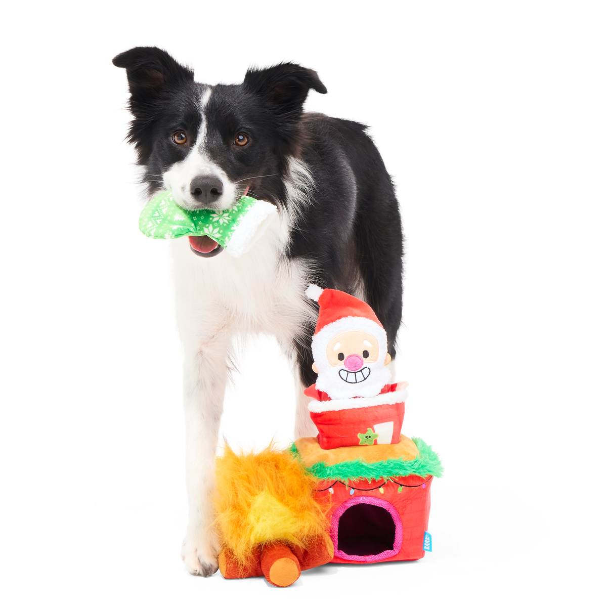Mutts Be Santa Plush Extra-Large + Enrichment + Multi-Part Dog Toy