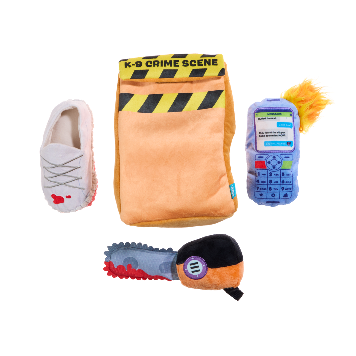 Buried Evidence Plush Multi-Part Enrichment Dog Toy