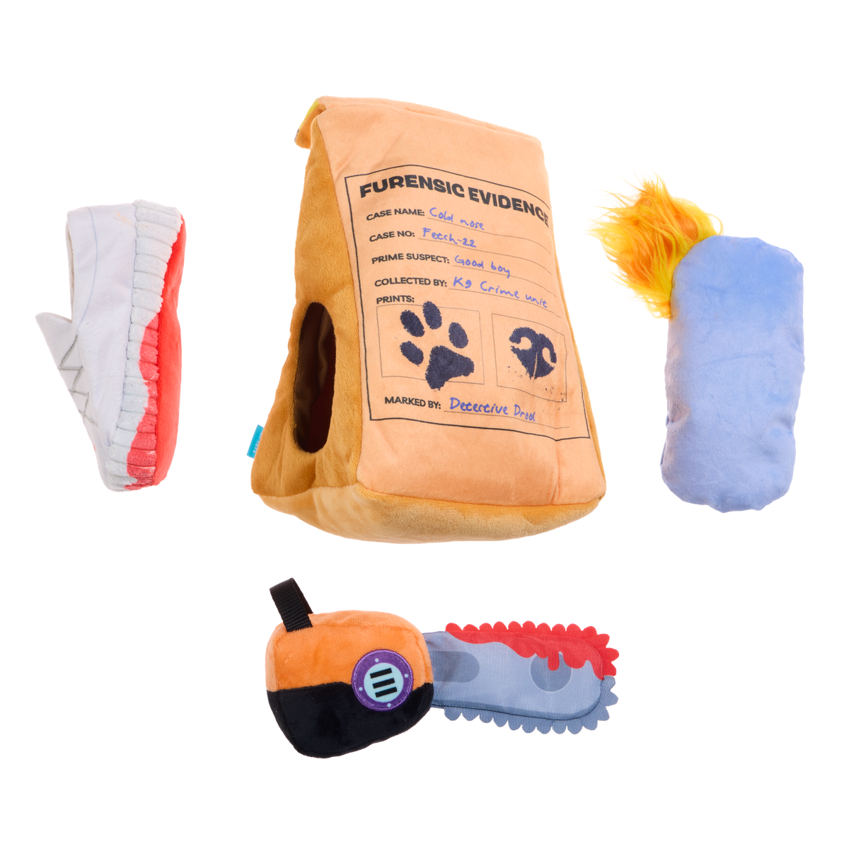Buried Evidence Plush Multi-Part Enrichment Dog Toy