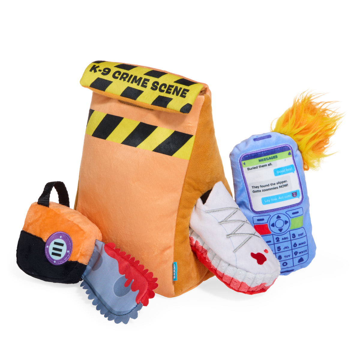 Buried Evidence Plush Multi-Part Enrichment Dog Toy