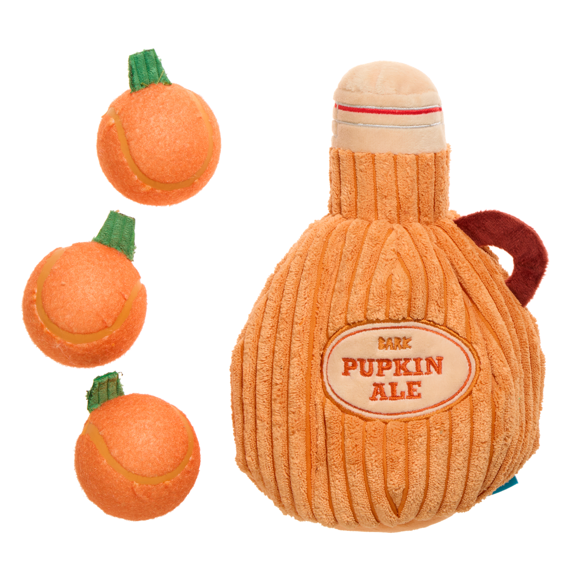 Pupkin Ale Growler Plush Multi-Part + Fetch + Enrichment Dog Toy