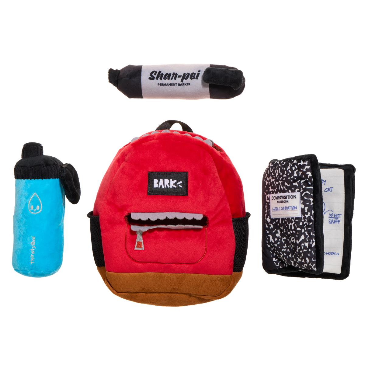 Teacher's Pet Backpack Plush Extra-Large + Multi-Part + Enrichment Dog Toy