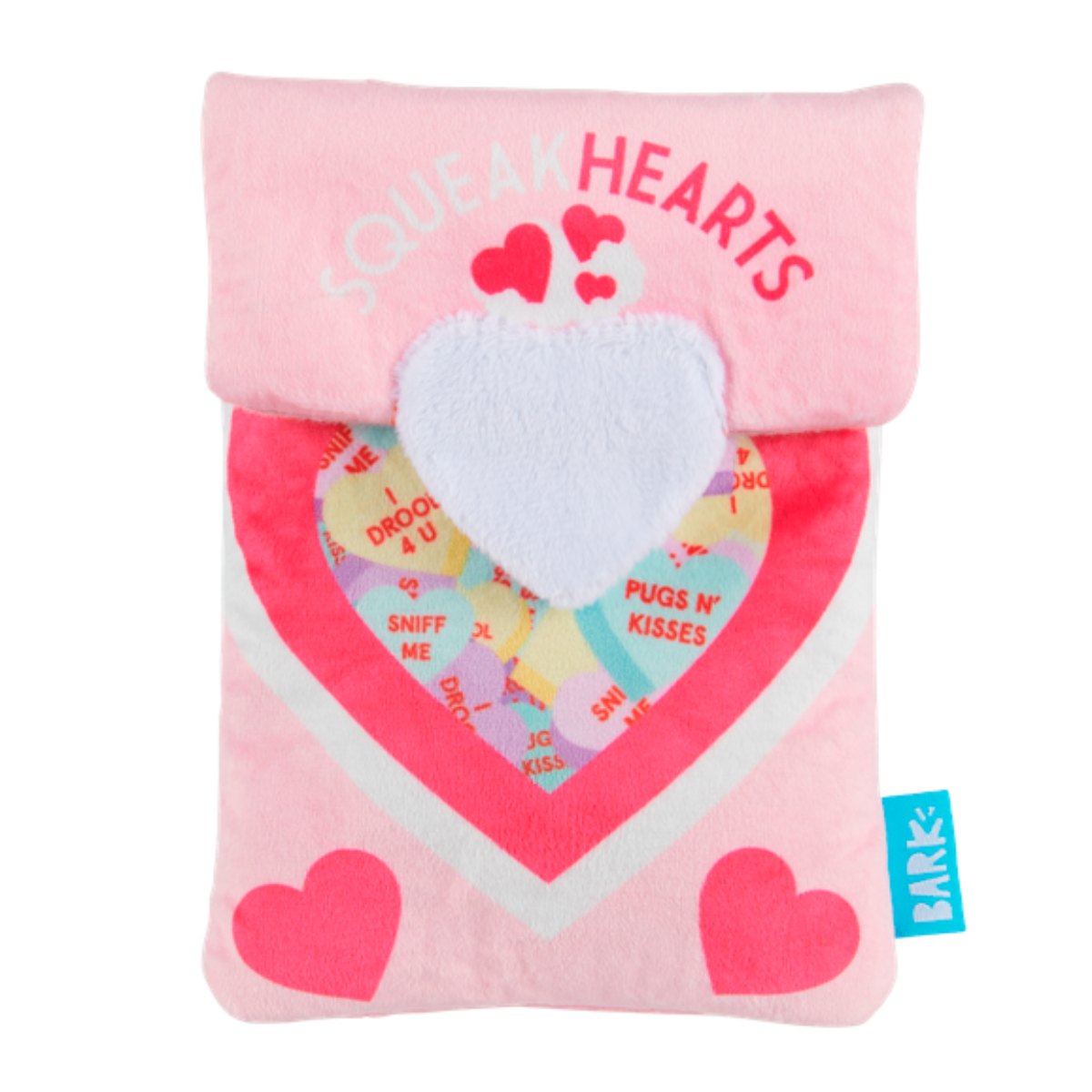 Squeak Hearts Plush Multi-Part + Enrichment Dog Toy