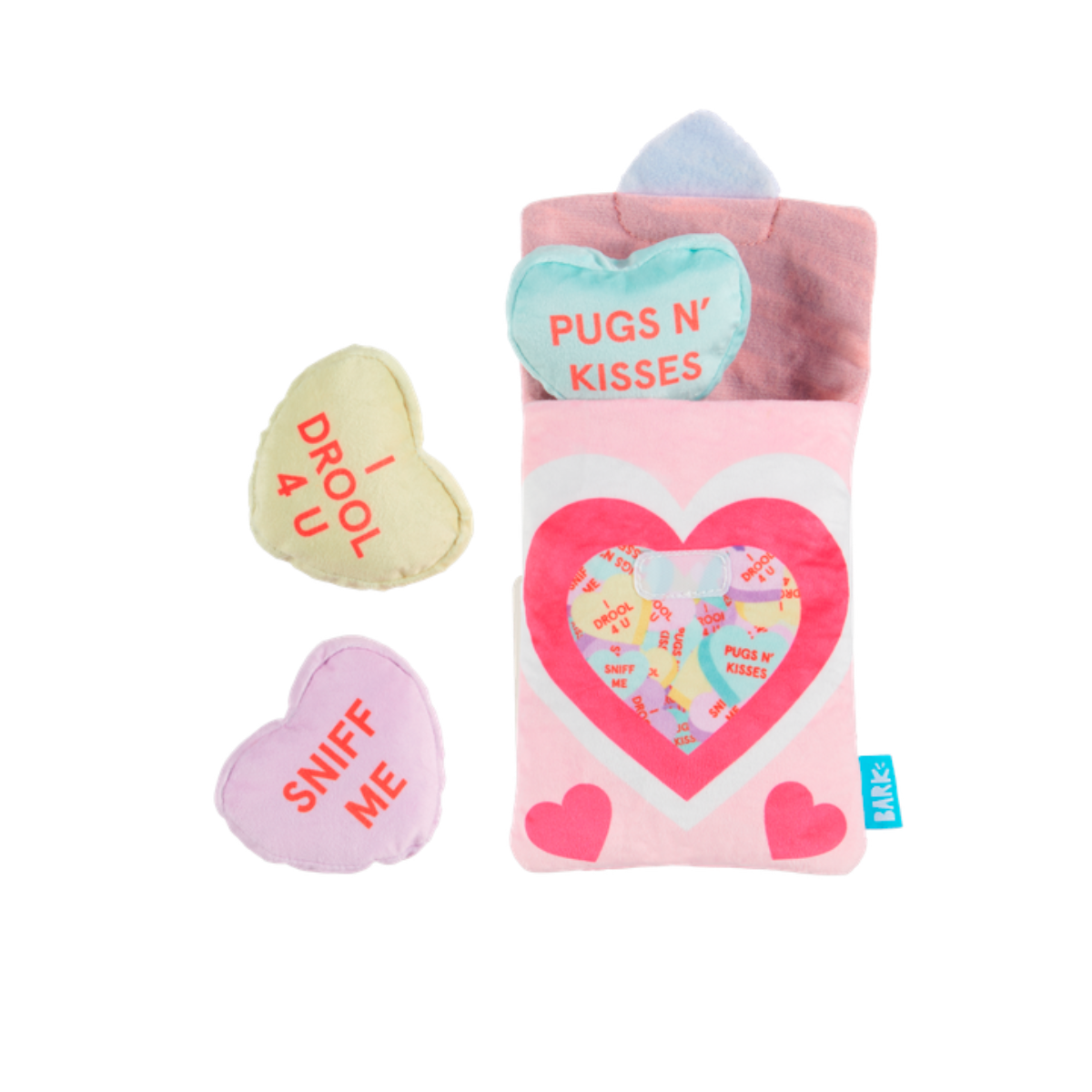 Squeak Hearts Plush Multi-Part + Enrichment Dog Toy – BARK Squeak Hearts Plush Multi-Part + Enrichment Dog Toy – BARK