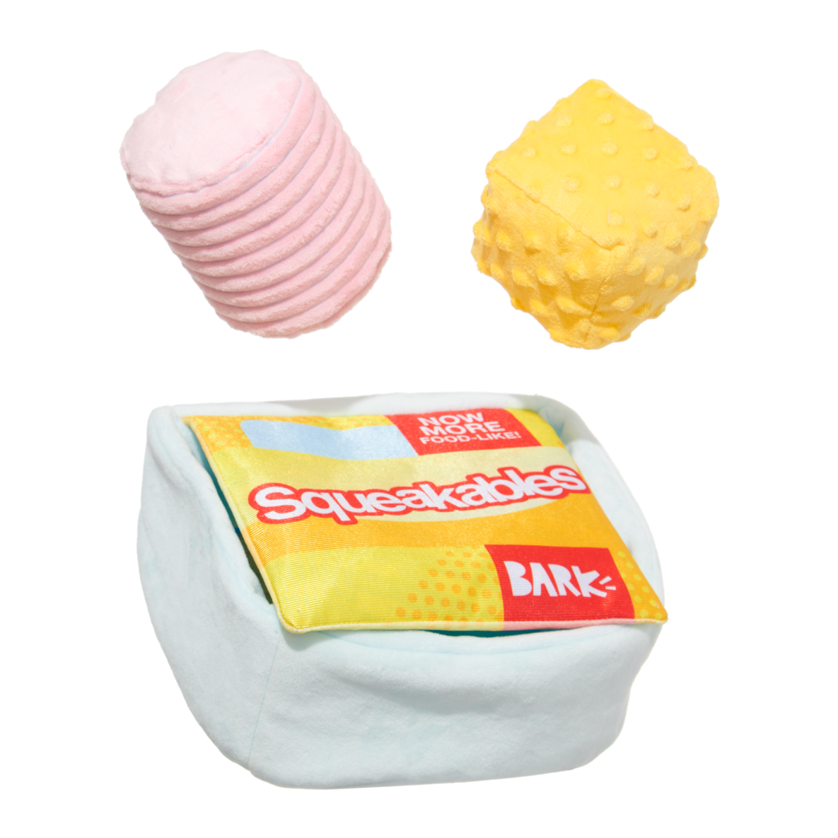 Squeakables Plush Multi-Part + Enrichment Dog Toy