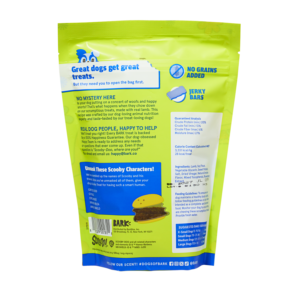 Scooby Snacks™ Lamb Recipe Jerky Bars Dog Treats, 3oz
