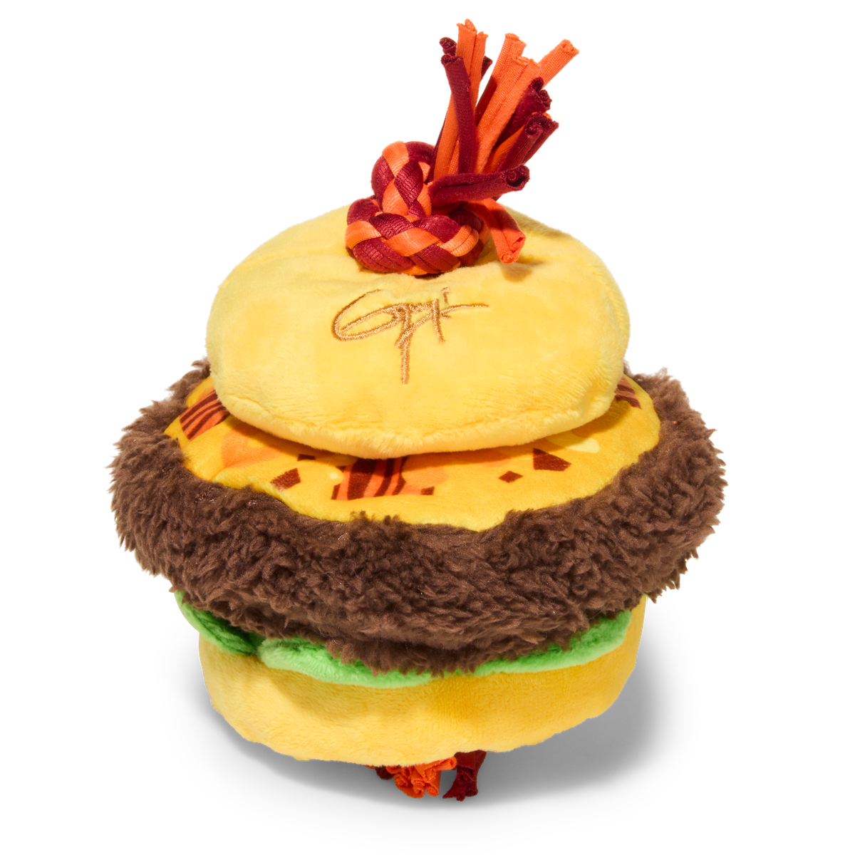 Barkin' Cheese Burger Plush Tug Dog Toy