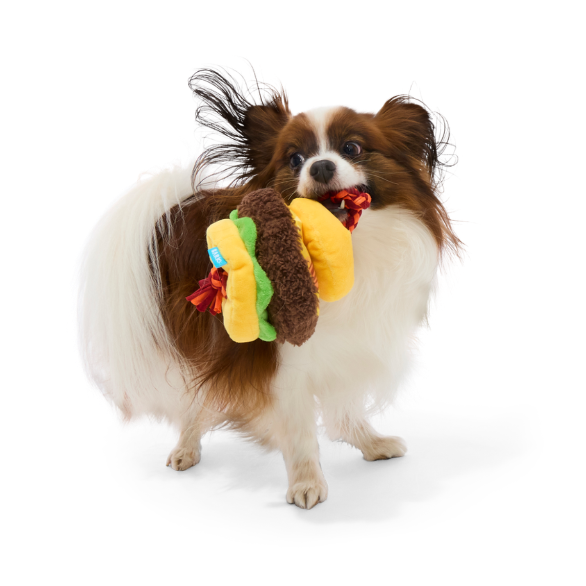Barkin' Cheese Burger Plush Tug Dog Toy