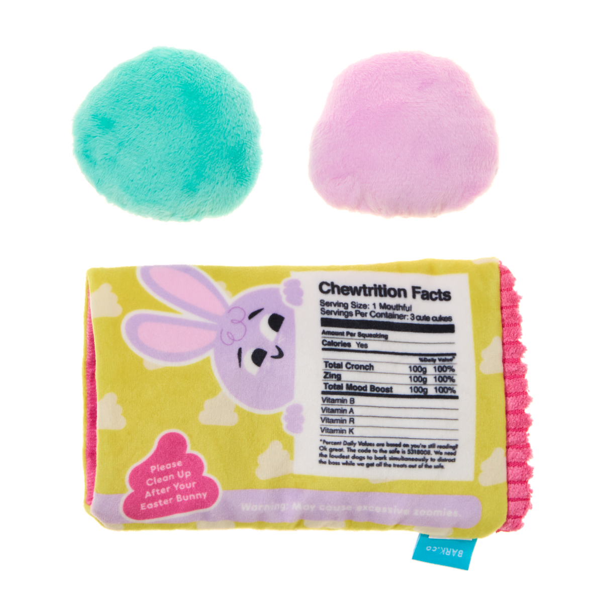 Easter Bunny Droppings Plush Multi-Part + Enrichment Dog Toy