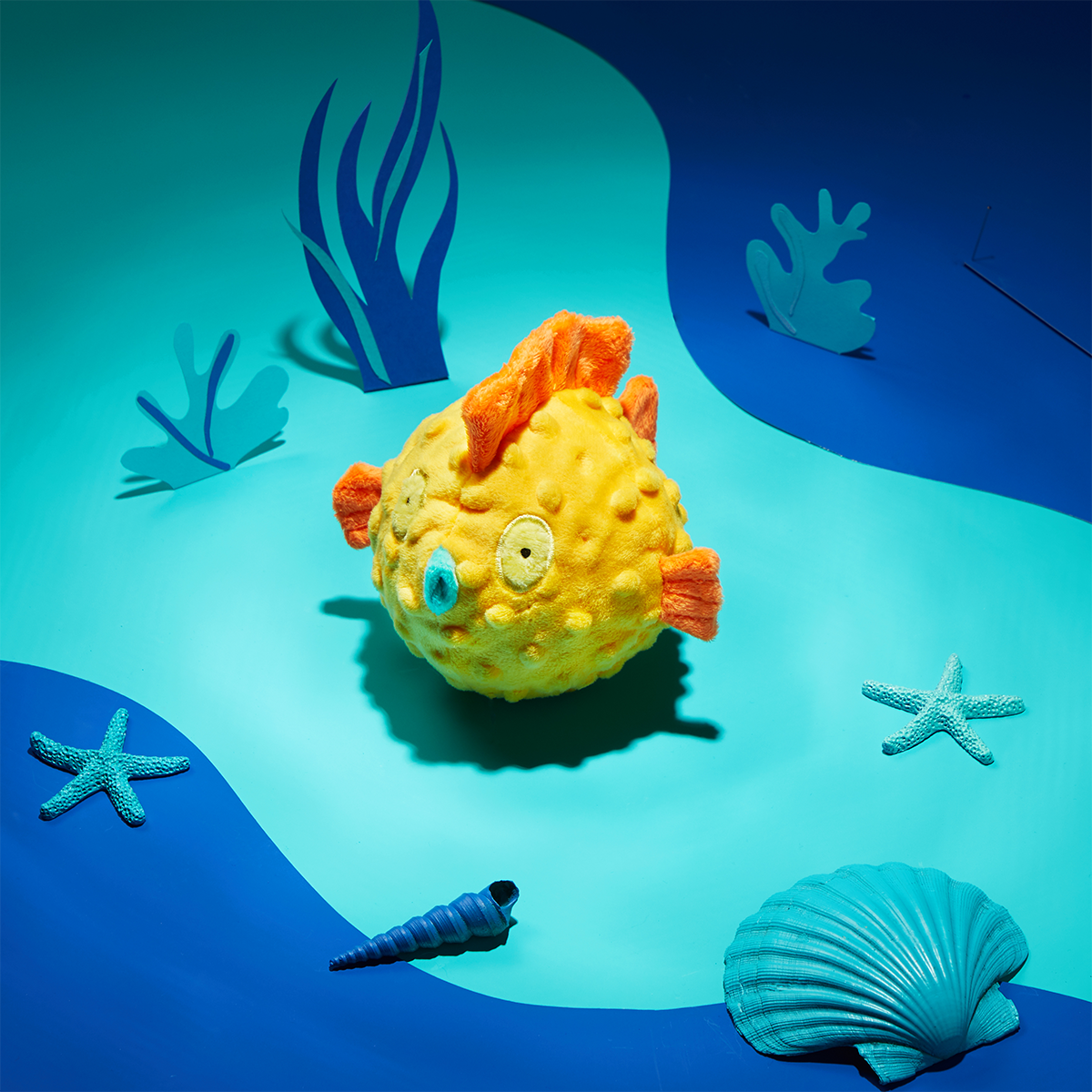 Bloated Barry the Blowfish Plush Fetch Dog Toy