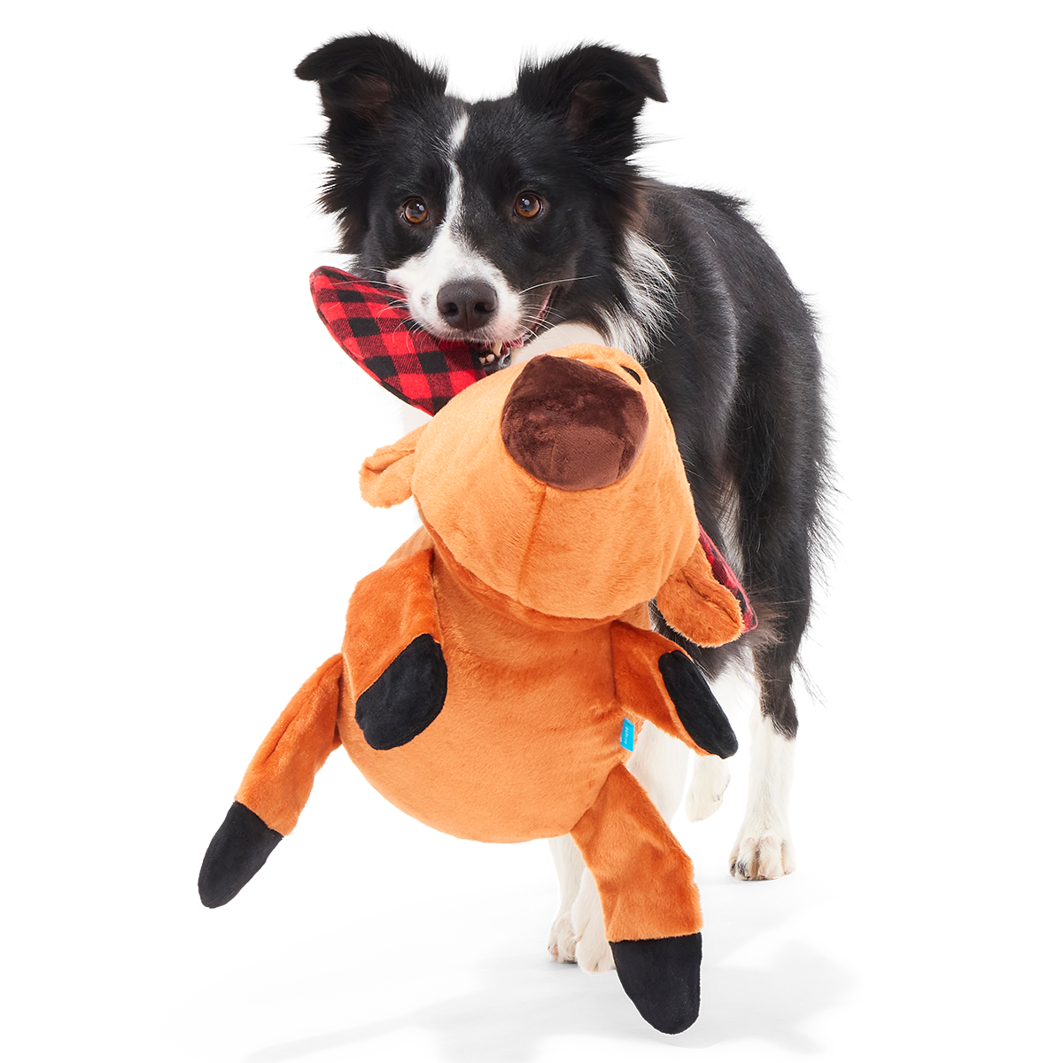 Buffalo Plaid Blitzen Plush Extra-Large + Tug Dog Toy