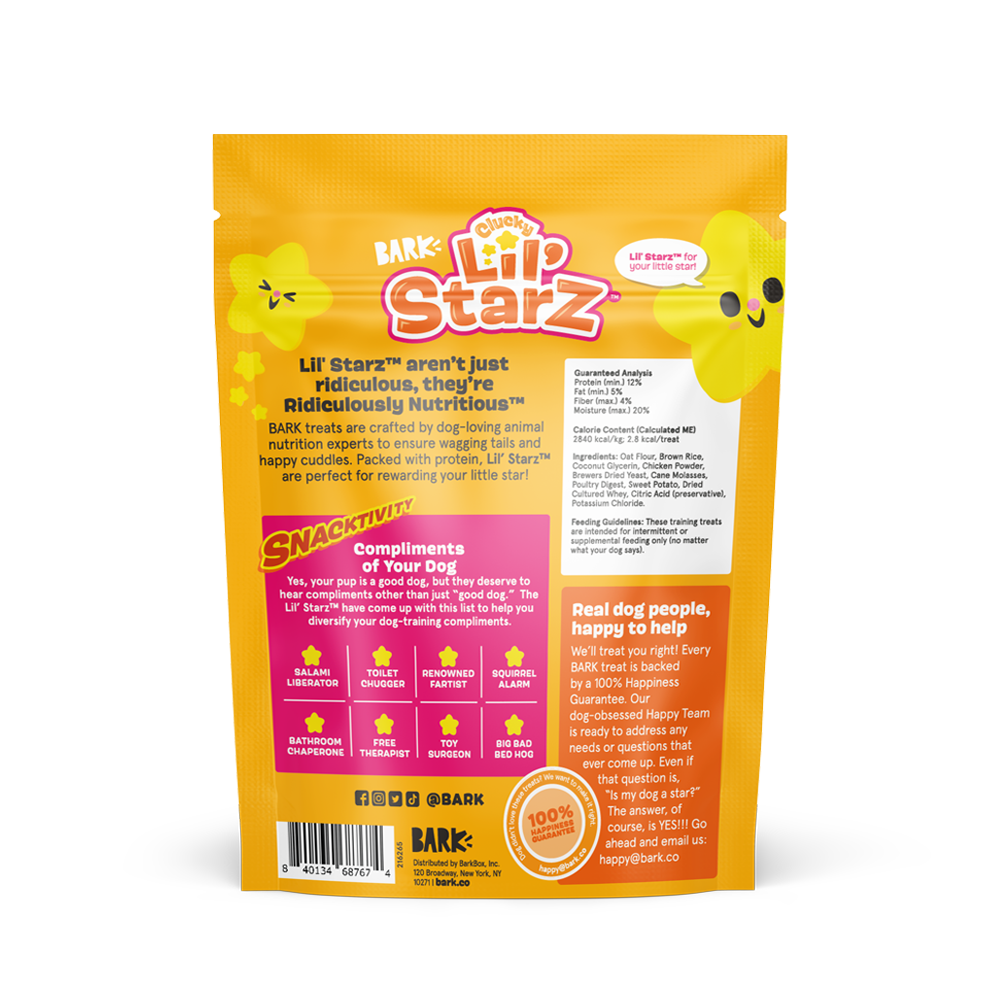Clucky Lil' Starz Chicken Soft & Chewy Training Dog Treats, 6 oz