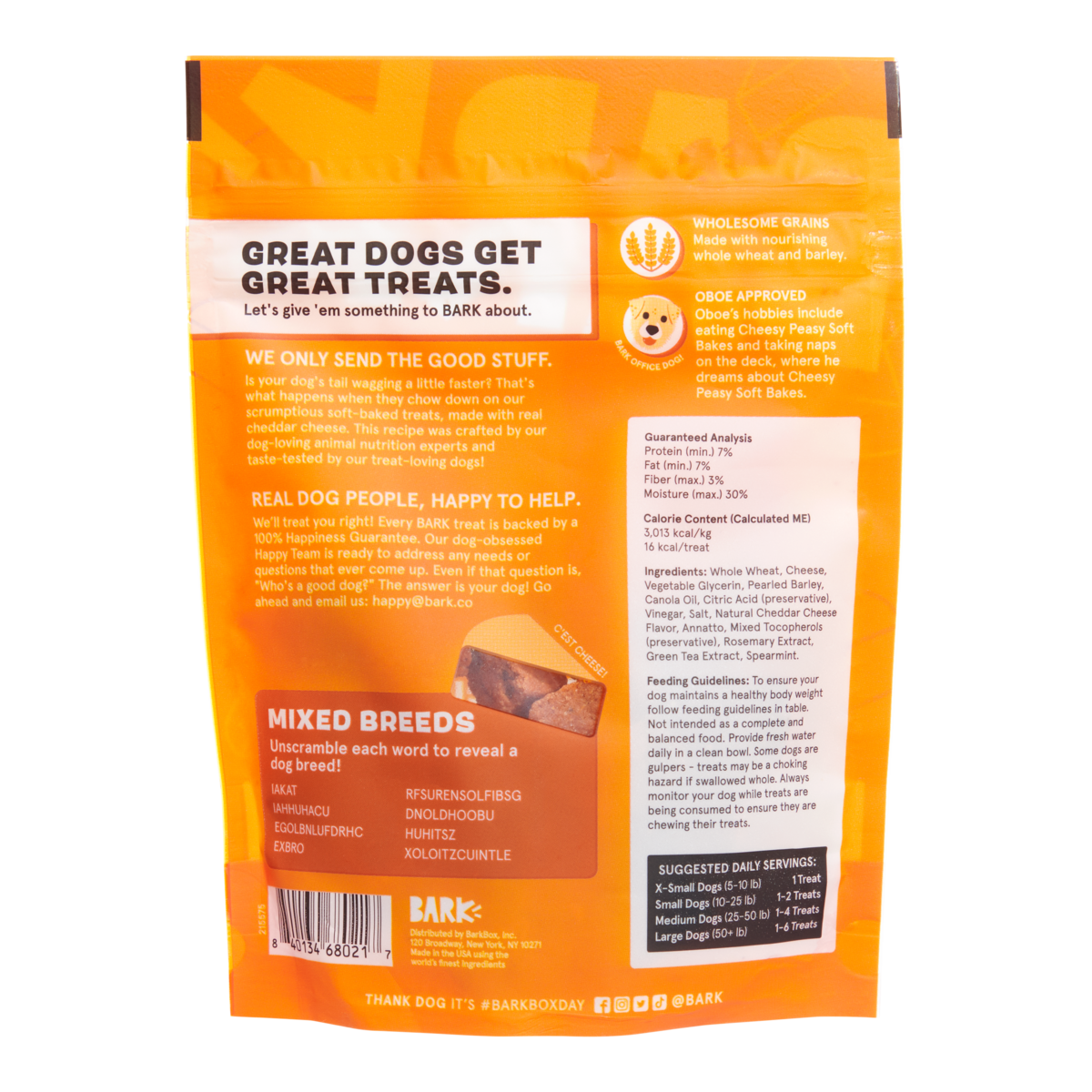 Cheesy Peasy Soft Baked Dog Treats, 4 oz