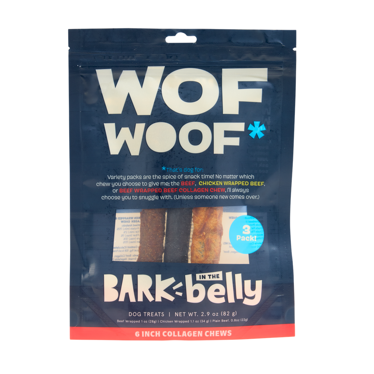 Variety Pack Collagen Dog Chews, 3 Ct