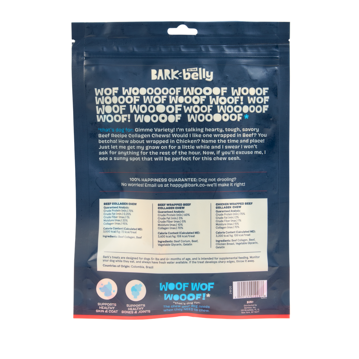 Variety Pack Collagen Dog Chews, 3 Ct