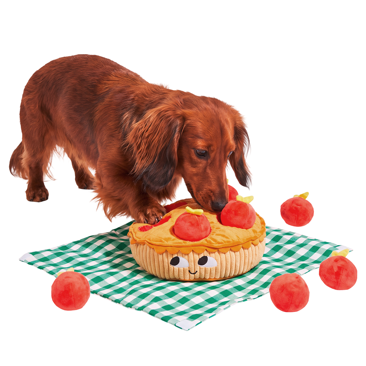 Fresh-Barked Apple Pie Plush Extra-Large + Multi-Part + Enrichment Dog Toy