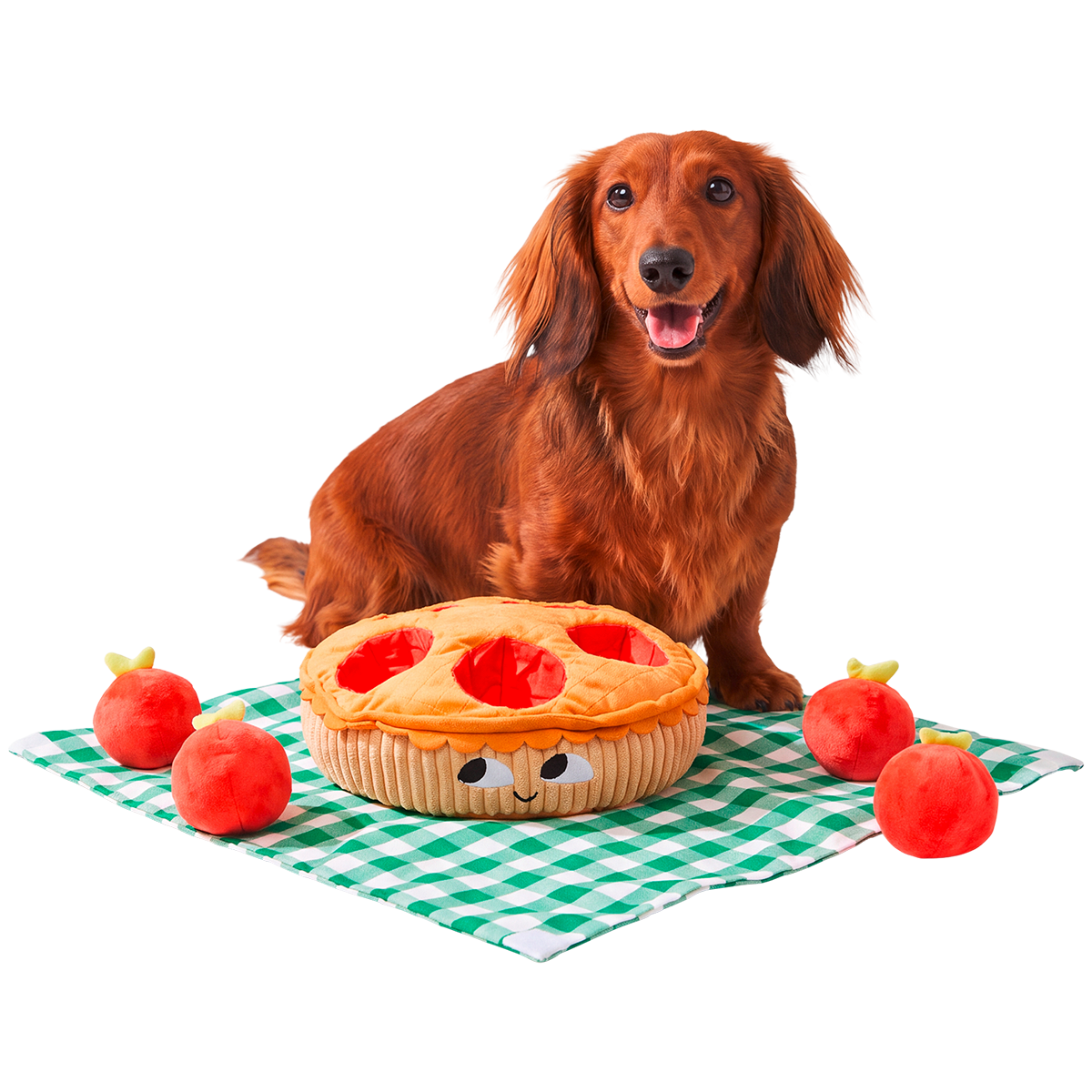 Fresh-Barked Apple Pie Plush Extra-Large + Multi-Part + Enrichment Dog Toy