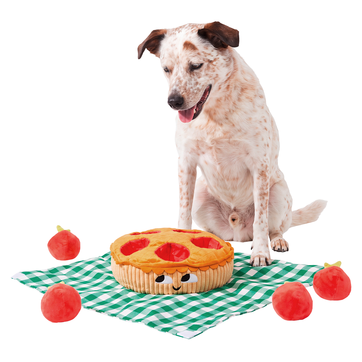 Fresh-Barked Apple Pie Plush Extra-Large + Multi-Part + Enrichment Dog Toy