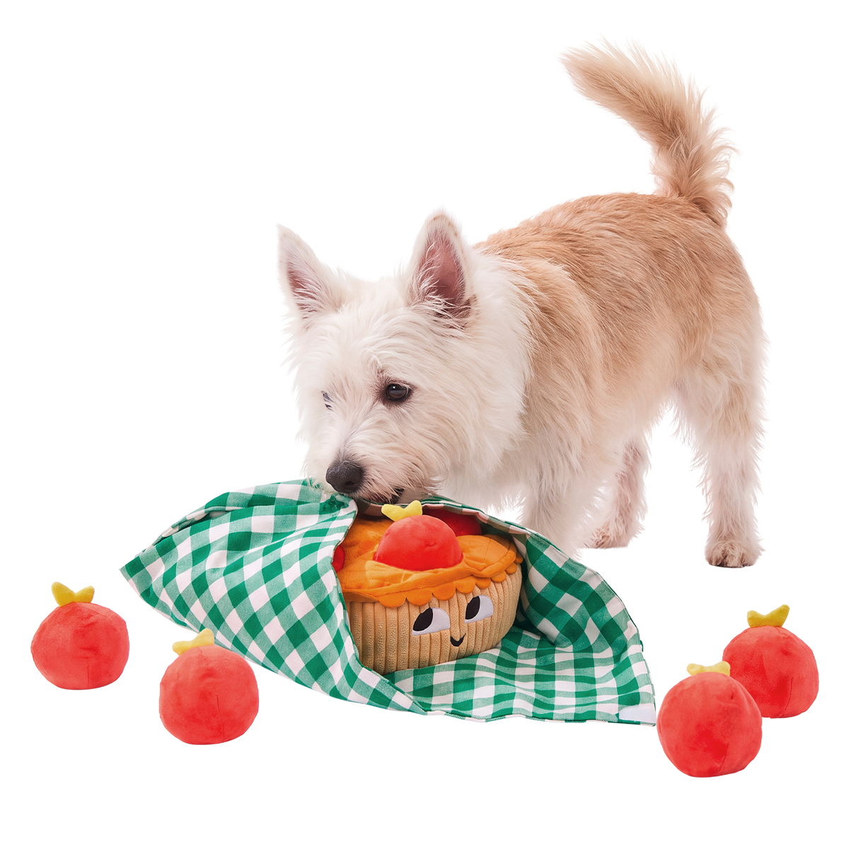 Fresh-Barked Apple Pie Plush Extra-Large + Multi-Part + Enrichment Dog Toy
