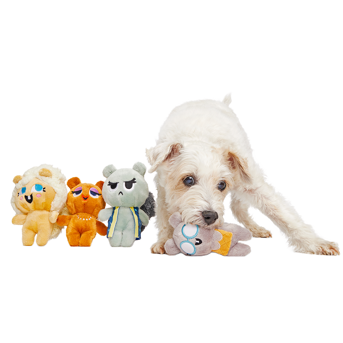 Golden Squirrels Plush Multi-Part Dog Toy