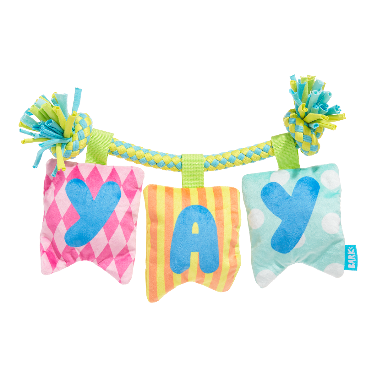 Happy Yay Banner Plush Tug Dog Toy