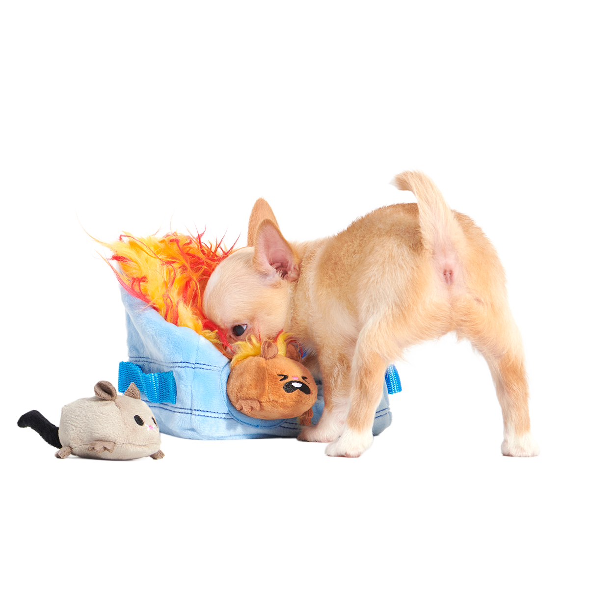 Hide n' Squeak Dumpster Fire Plush Multi-Part + Enrichment Dog Toy