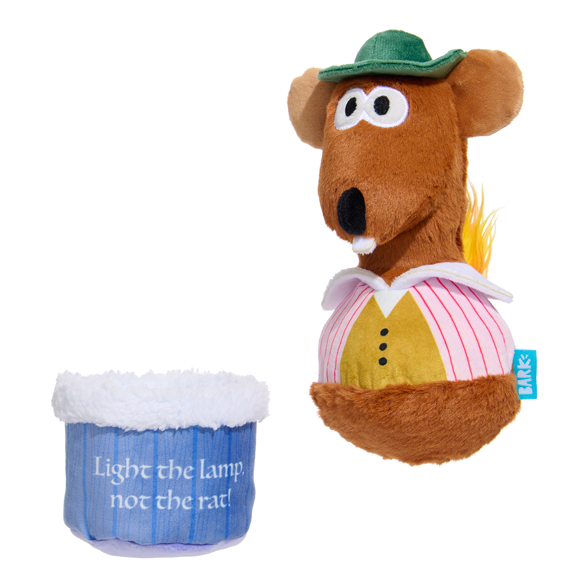 Lamplighter Rizzo the Rat Plush Multi-Part + Enrichment Dog Toy