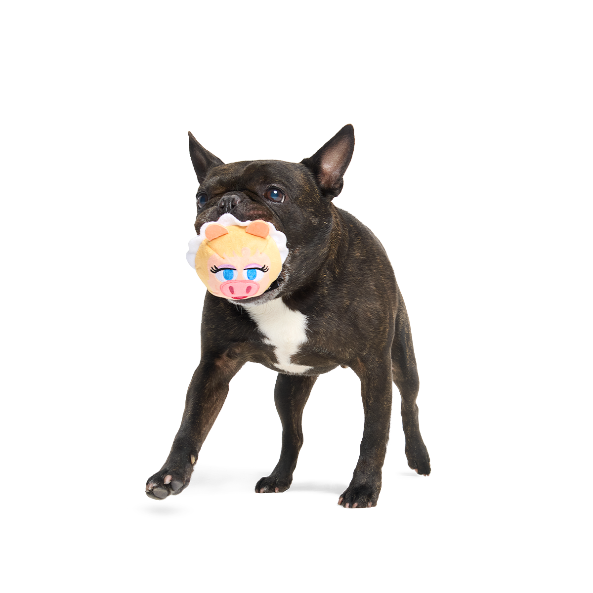 Miss Piggy as “Bouncing Emily Catch-it” Super Chewer Durable 2-in-1 + Fetch Dog Toy