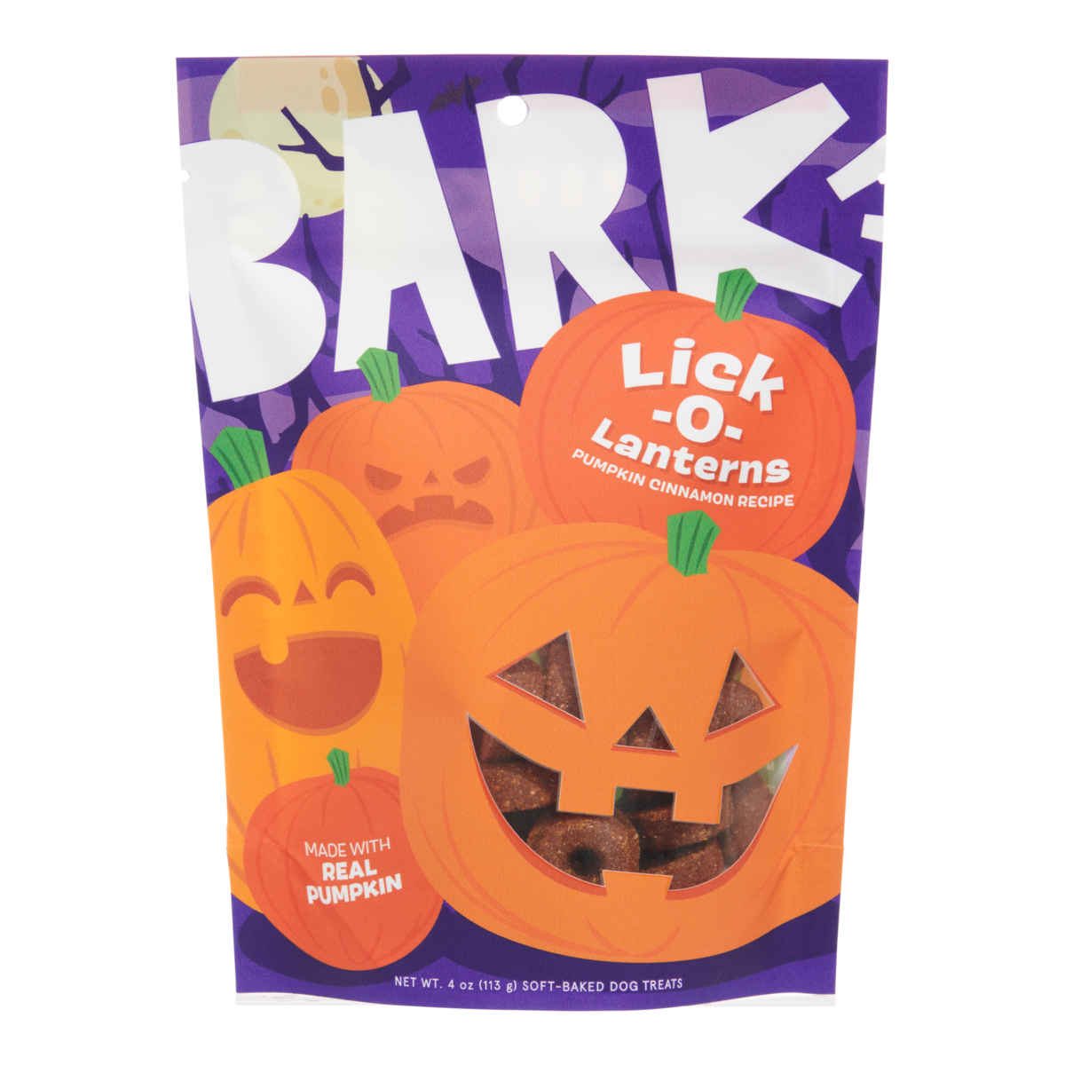 Lick-O-Lanterns Pumpkin Cinnamon Soft-Baked Dog Treats, 4 oz