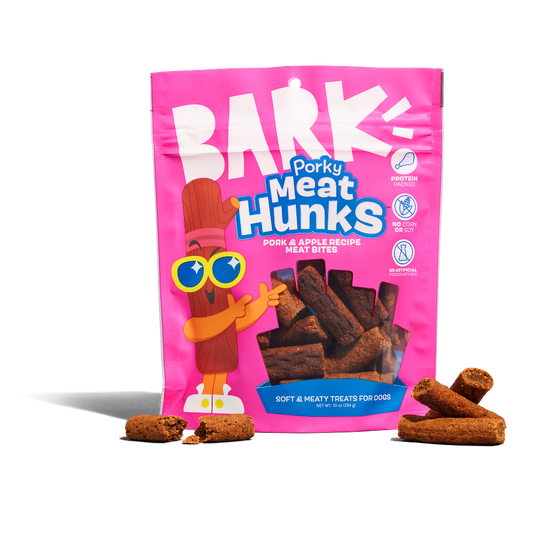 bark pork dog treat bag