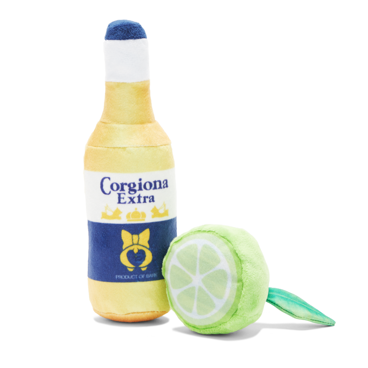 Corgiona With Lime Plush Multi-Part Dog Toy BARK Corgiona With Lime Plush Multi-Part Dog Toy BARK
