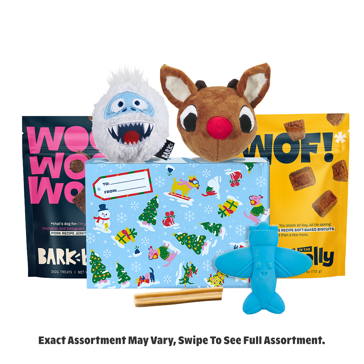 Rudolph® Holiday Super Chewer Gift Box#Assortment_Extra Toy #Dog Size_L