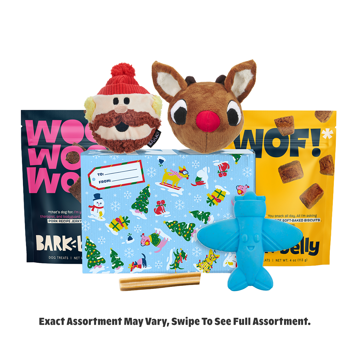 Rudolph® Holiday Super Chewer Gift Box#Assortment_Extra Toy #Dog Size_M