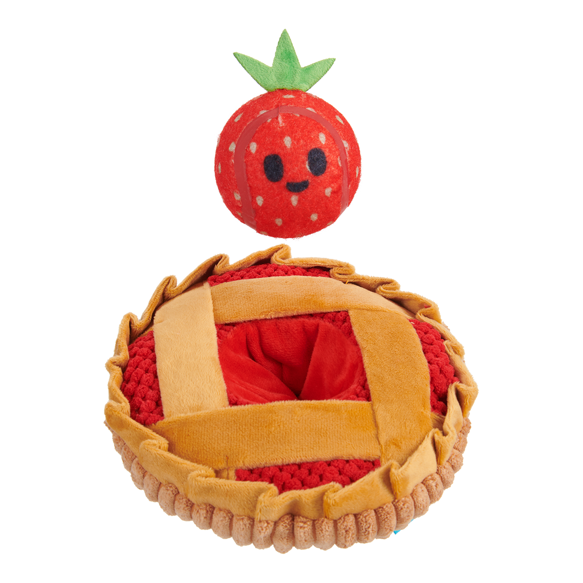 邦楽 STRAWBERRY MUD PIE! YOU SING! ME PLAY! Strawberry Pie Plush Multi-Part + Enrichment Dog Toy – BARK