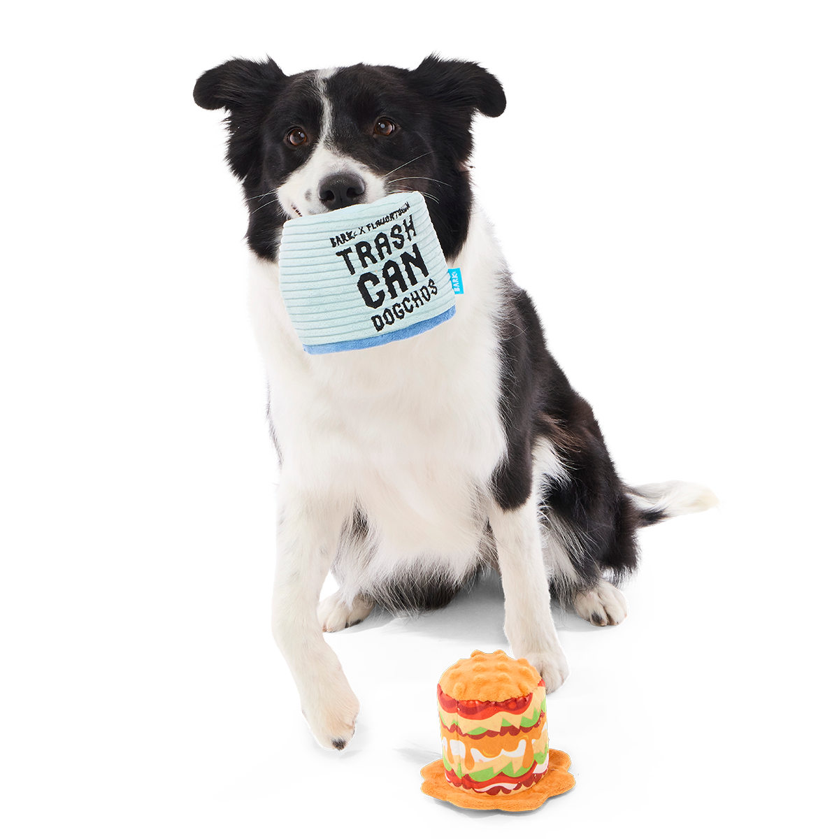 Trash Can Dogchos Plush Multi-Part + Enrichment Dog Toy