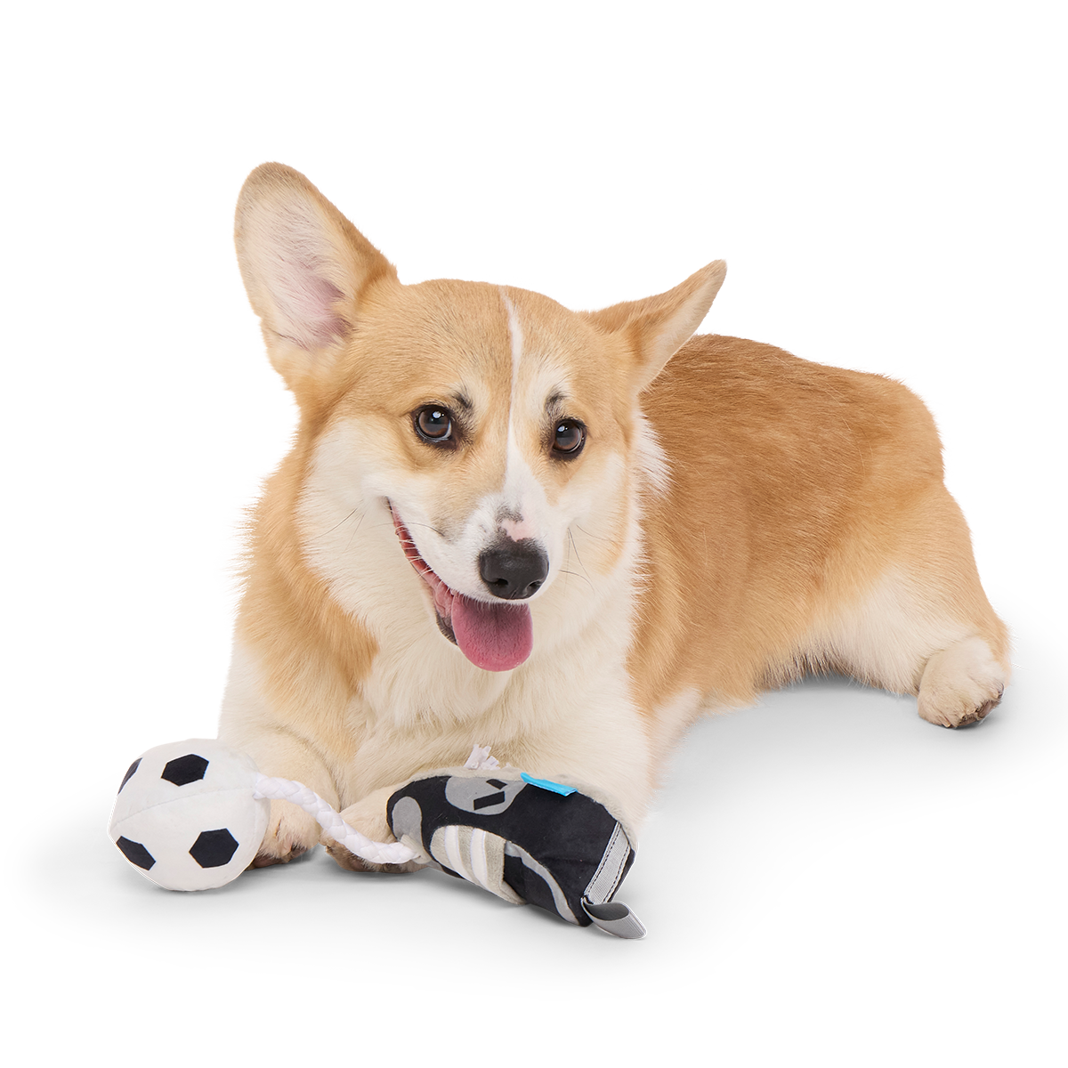 World Pup Cleat Plush Tug + Enrichment Dog Toy