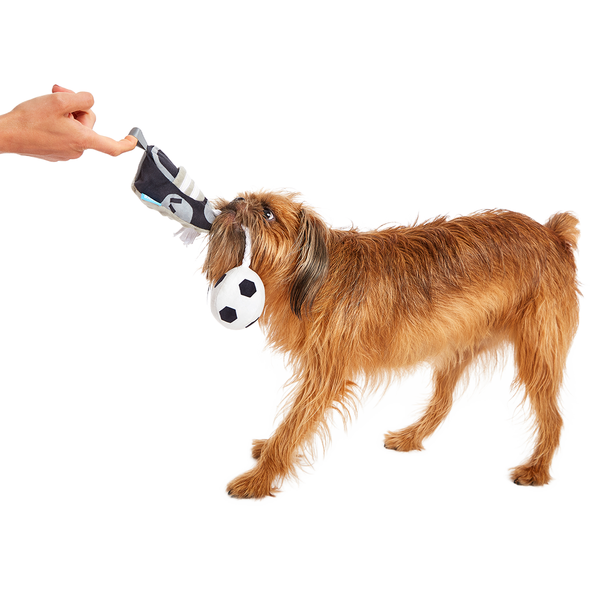World Pup Cleat Plush Tug + Enrichment Dog Toy
