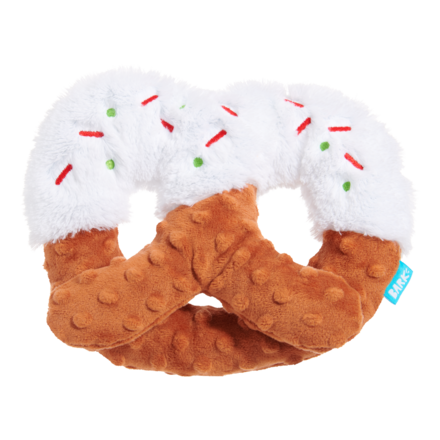 White Christmas Pretzel Plush Tug Dog Toy