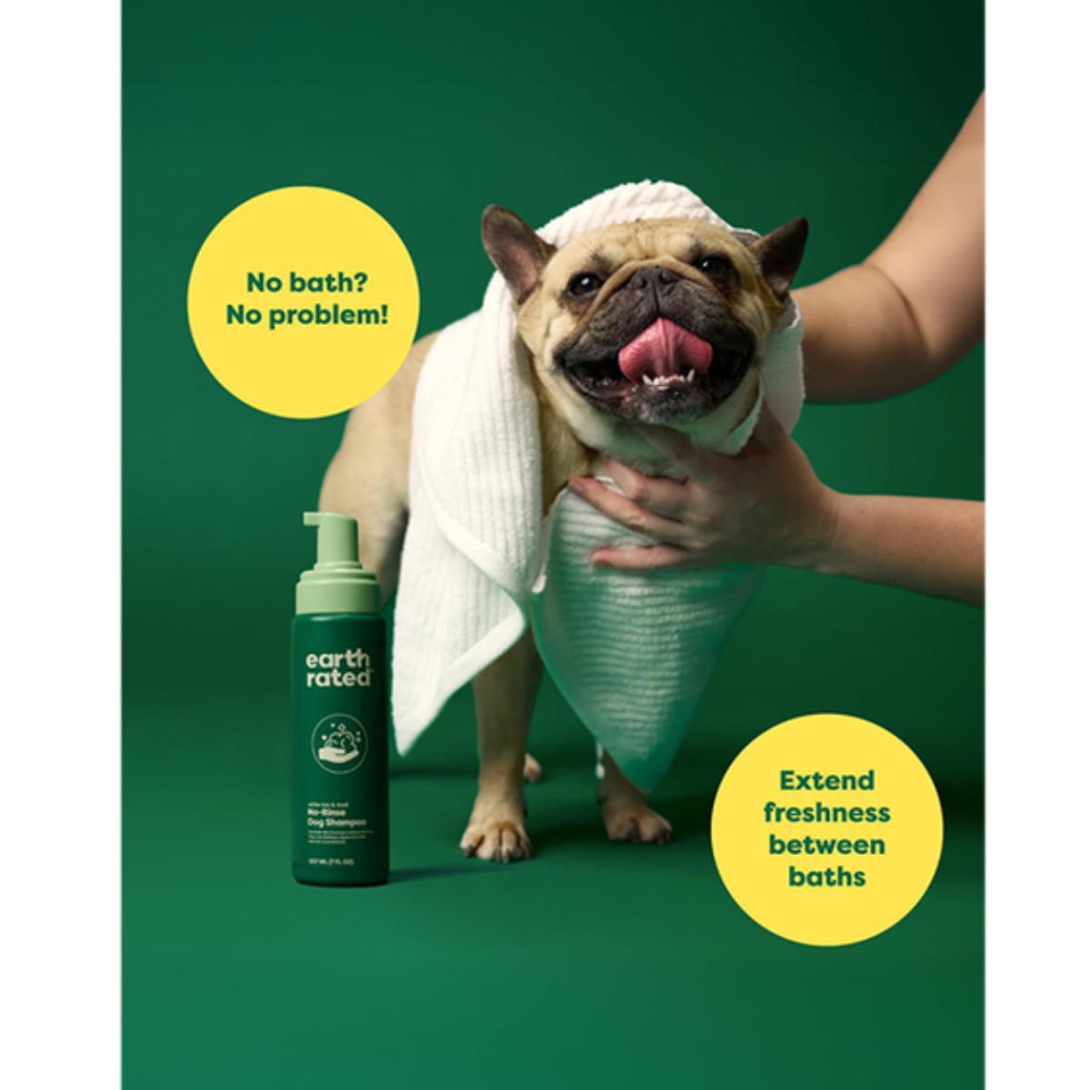 Earth Rated® No-Rinse Foaming Dog Shampoo, White Tea & Basil Scent, 7 oz