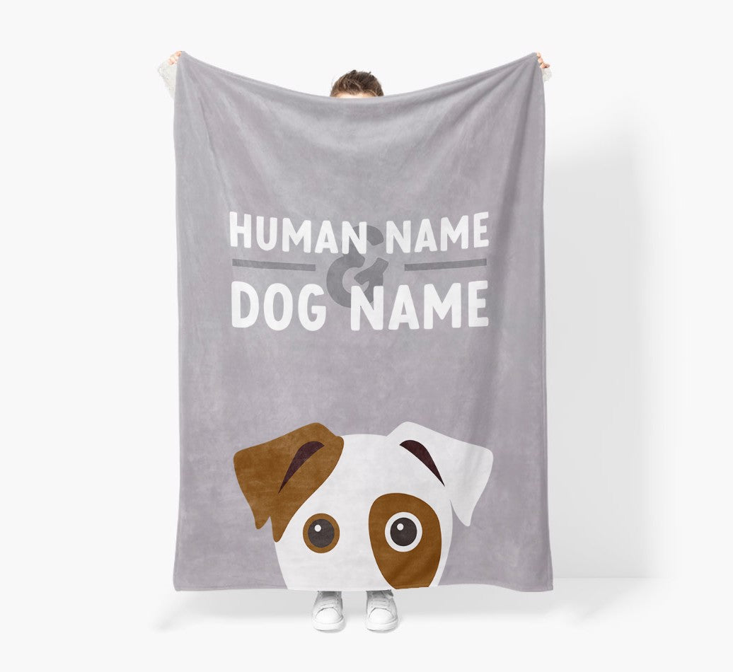 Personalized Sherpa Fleece Blanket Human Dog Name