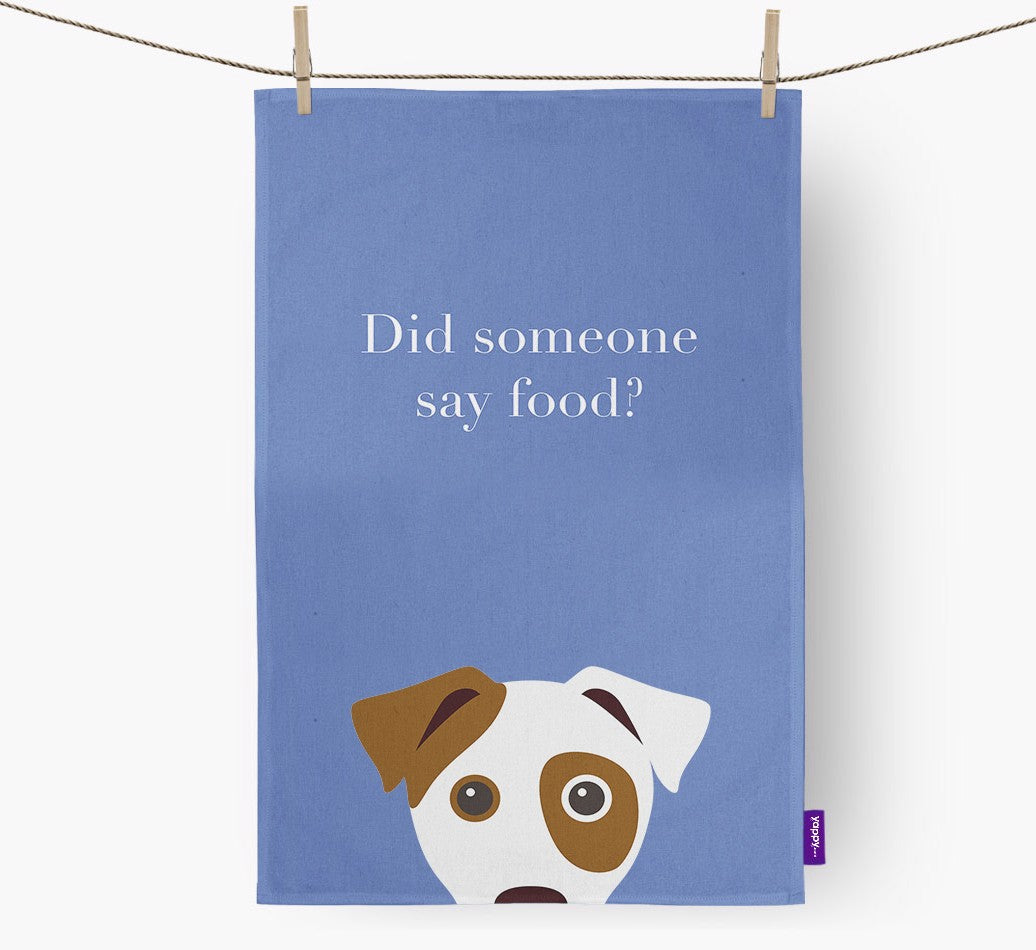 Personalized Dog Dish Towel: Did Someone Say Food?