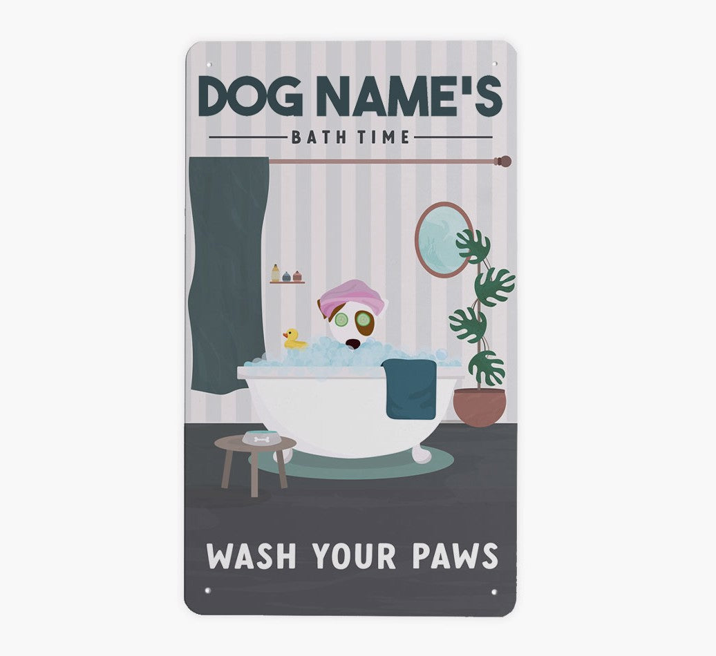 Personalized Metal Sign: Bath Time - Wash Your Paws