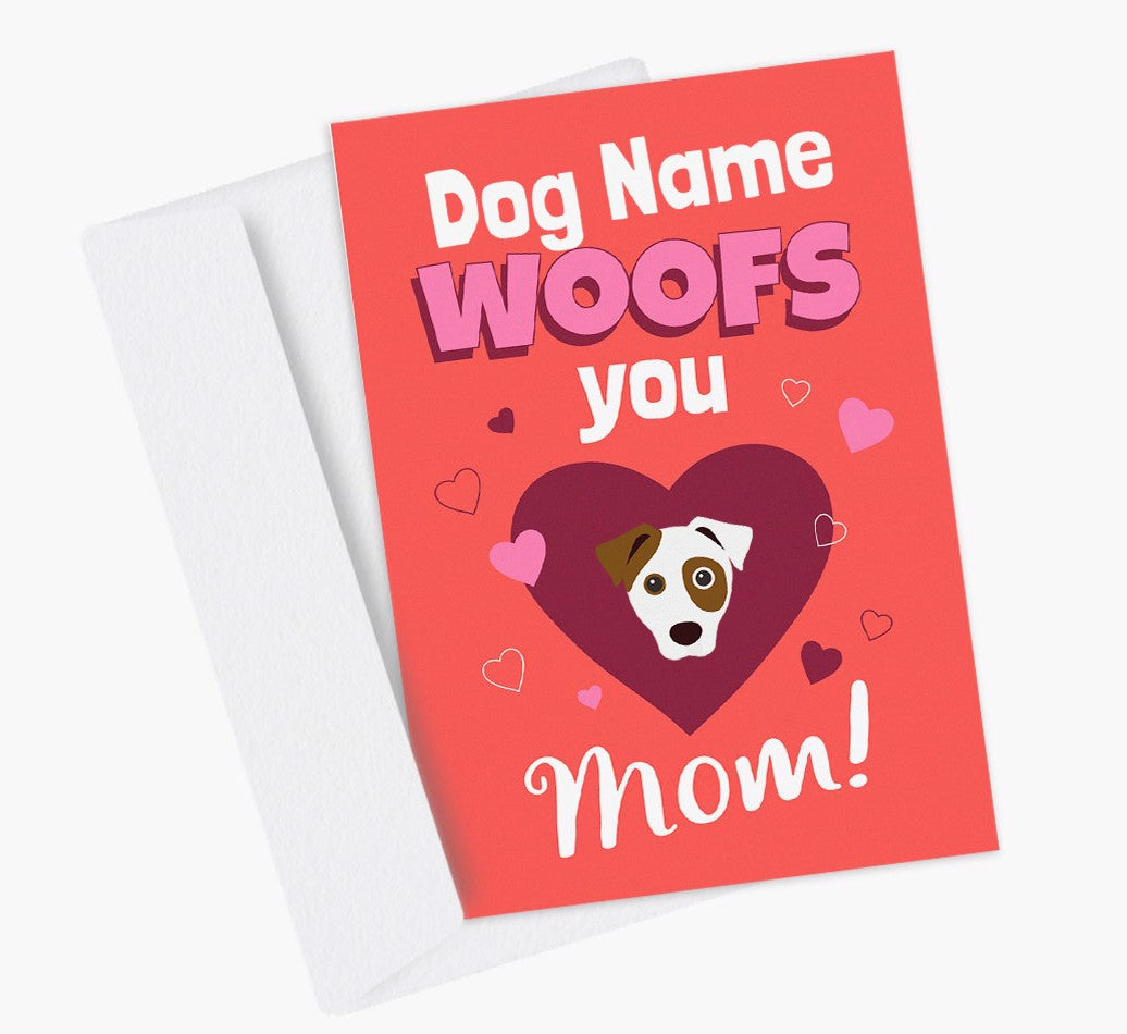 Personalized Dog Card: I Woof You Mom