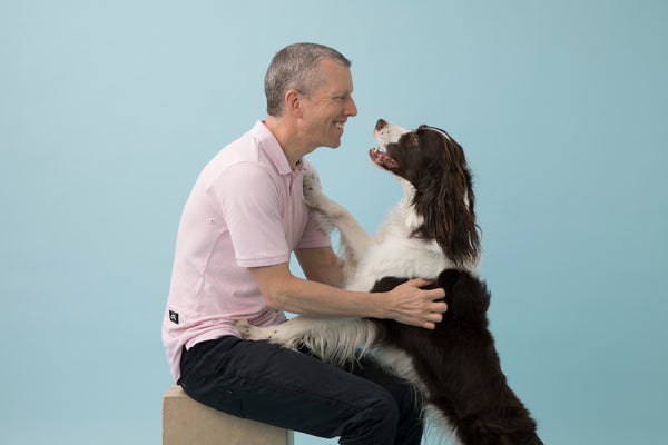 man with his dog