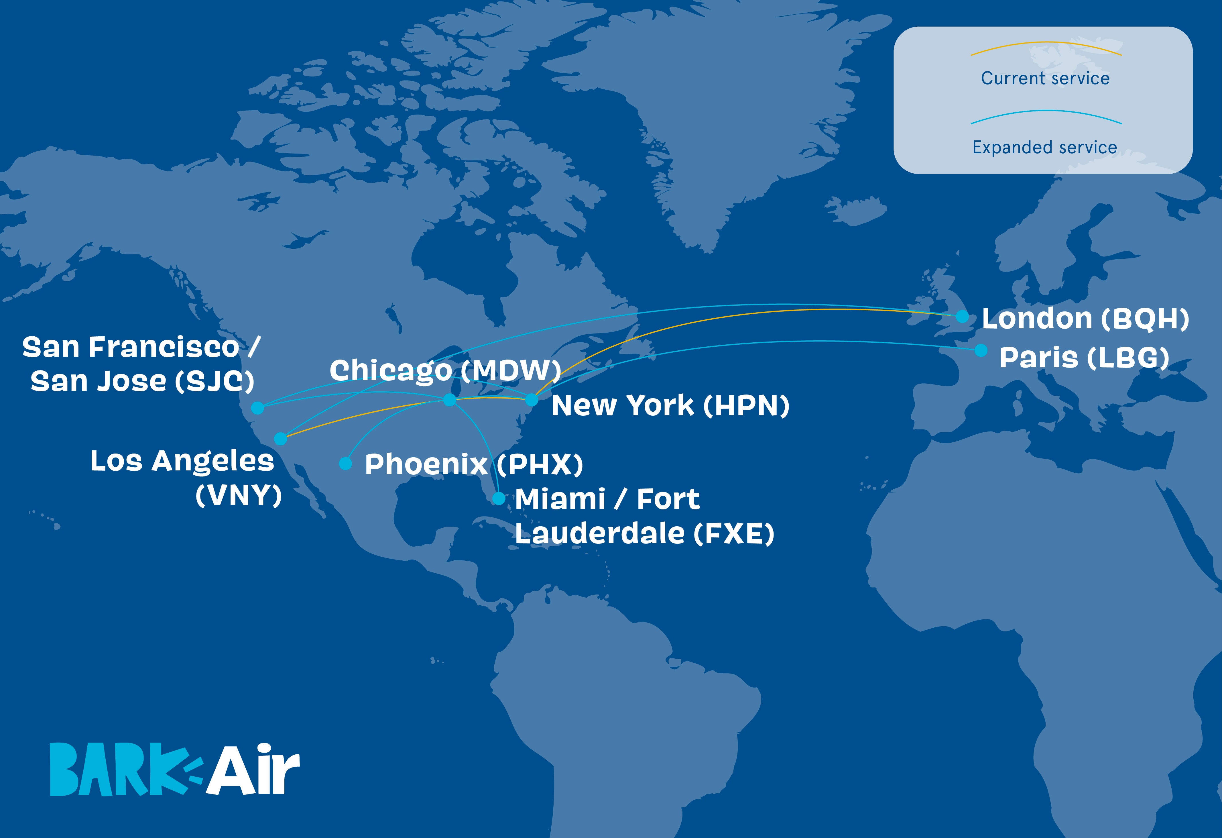 BARK Expands BARK Air Network With Domestic and International Service to Five New Destinations and Seven New Routes